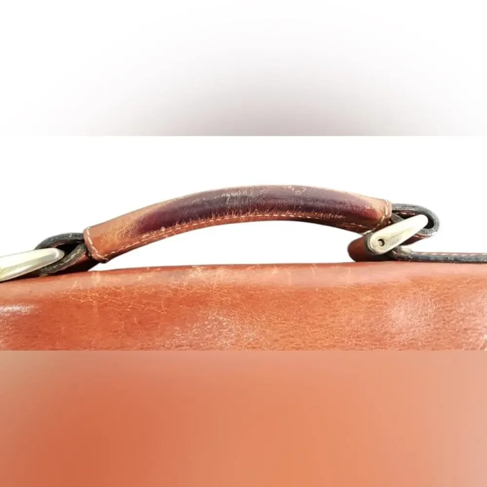 Vintage Classic Brown Leather Men's Briefcase
